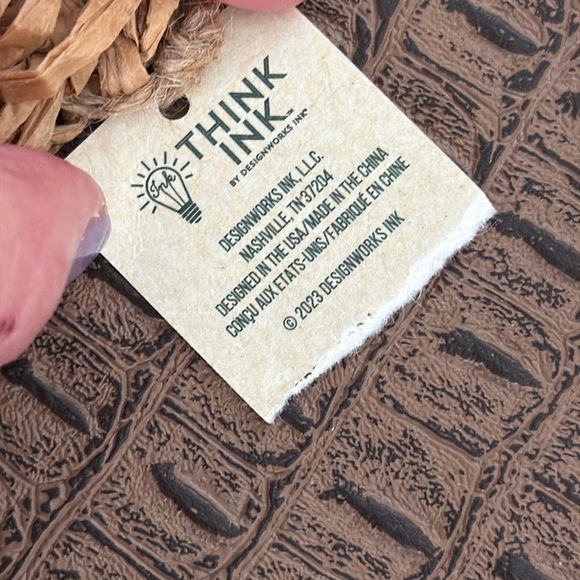 THINK INK Tan Woven Fringe Clutch Bag Eco Friendly Recycled Paper Boho Pouch - Picture 3 of 11